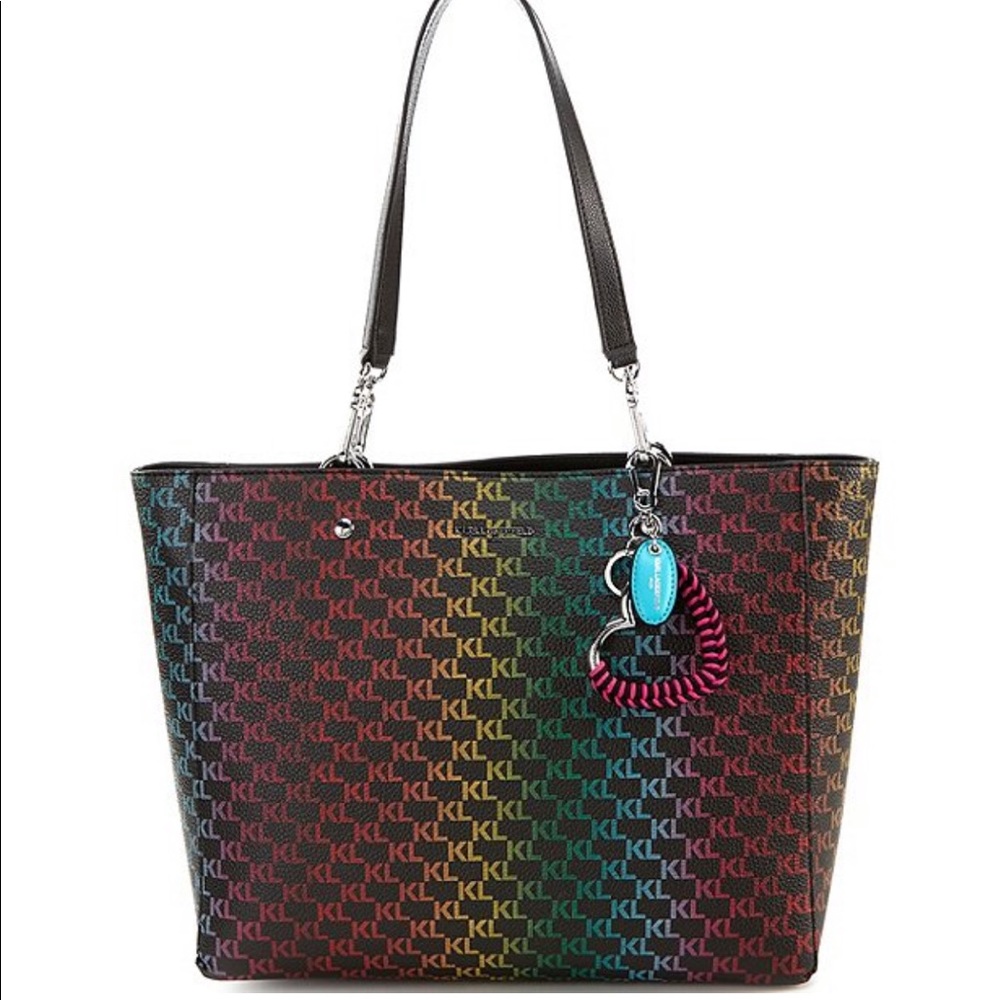 Karl Lagerfeld Adele Rainbow  Signature Logo Tote
